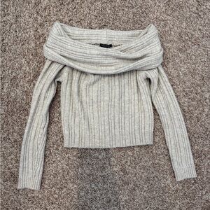 Off-Shoulder Cream Sweater